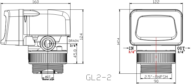 GL2-2 Water dimensions